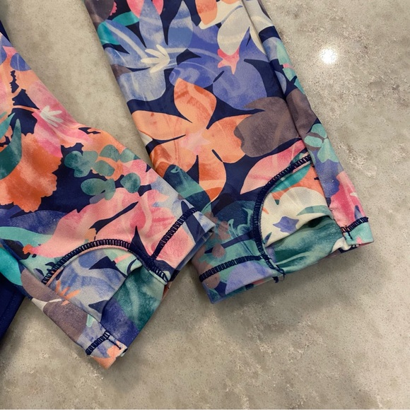 Athleta Girl Floral Rashguard One Piece Swimsuit - Size XL (14) - Picture 4 of 5
